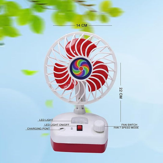 USB Rechargeable Desktop Table Portable Fan For Home Kitchen Office Travelling- GO - image 2