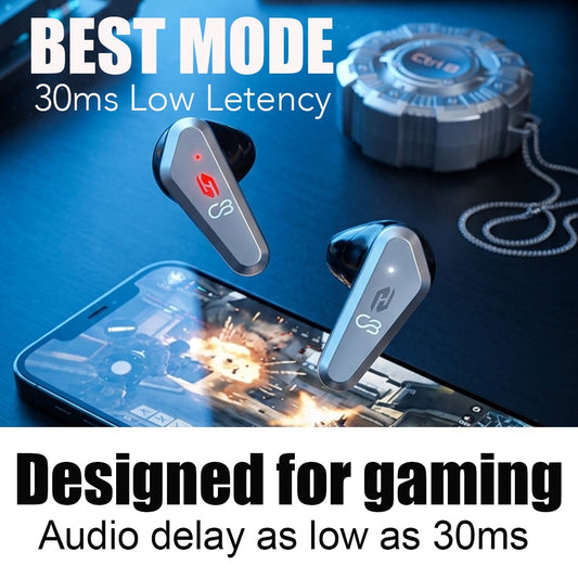 Ctrl8 Wireless Earbuds Semi-in-ear Design TWS Earphones with Stereo Sound Ultra-Low Latency & Colorful Ambient Lights