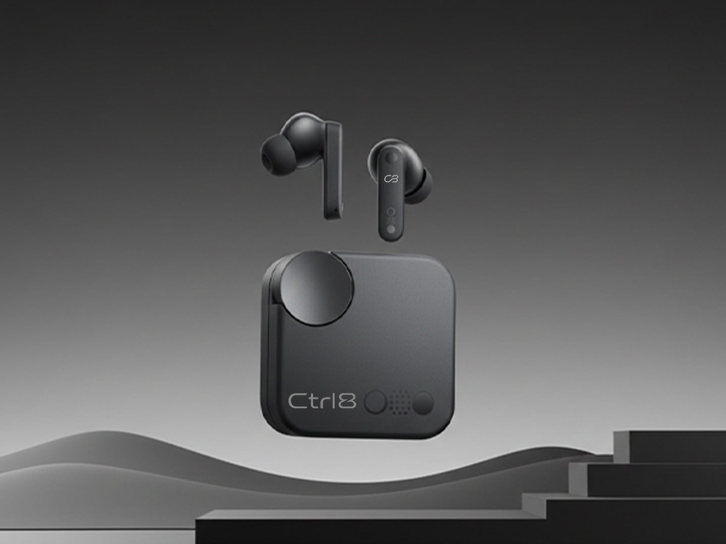 CTRL8 CMT Ultra Pro true wireless noise-cancelling earbuds with premium sound in black