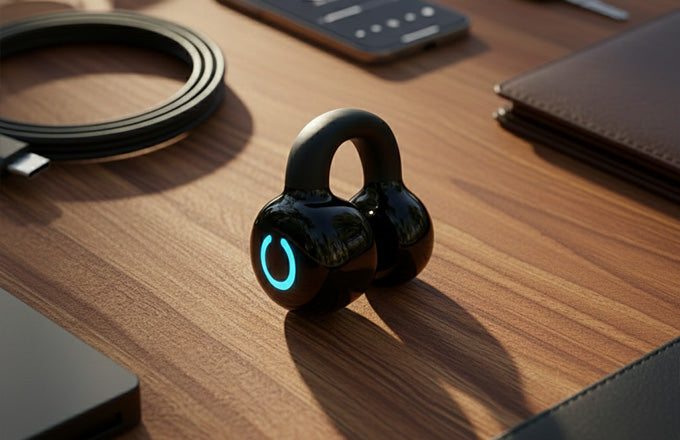 Ctrl-8:Bone Conduction Bluetooth Earphone - Single Ear Clip-On Stereo Design-GO