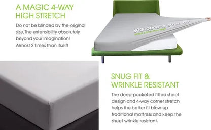 Cotton Elastic Fitted Double Bedsheets With 2 Pillow Covers (72*78* Upto 10 Inches) & 360 Degree Elasticated @ Just Rs.599/-