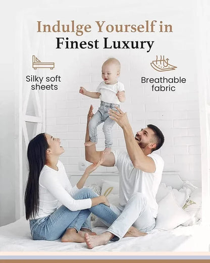 Cotton Elastic Fitted Double Bedsheets With 2 Pillow Covers (72*78* Upto 10 Inches) & 360 Degree Elasticated @ Just Rs.599/-