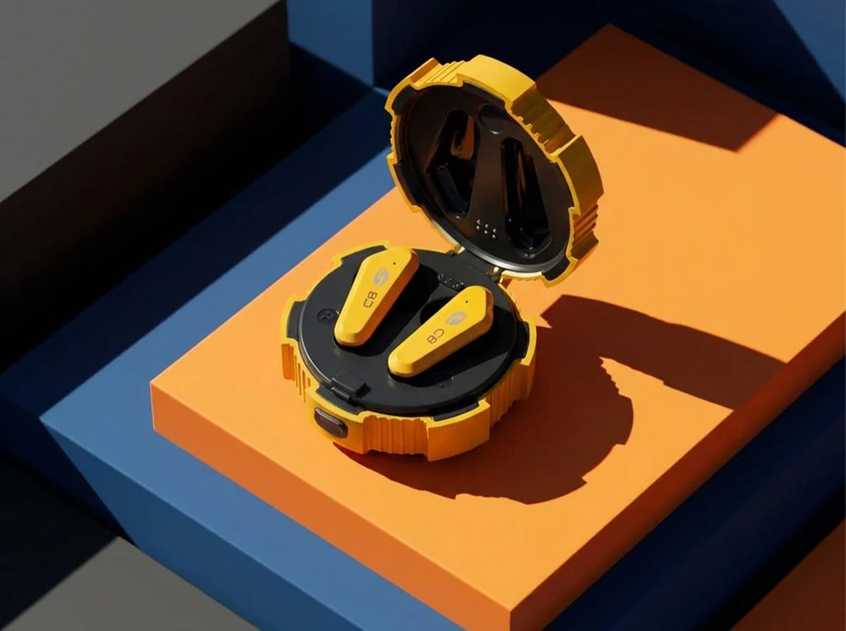 CTRL8 X35 true wireless earbuds with UNBLOQ design in vibrant yellow variant