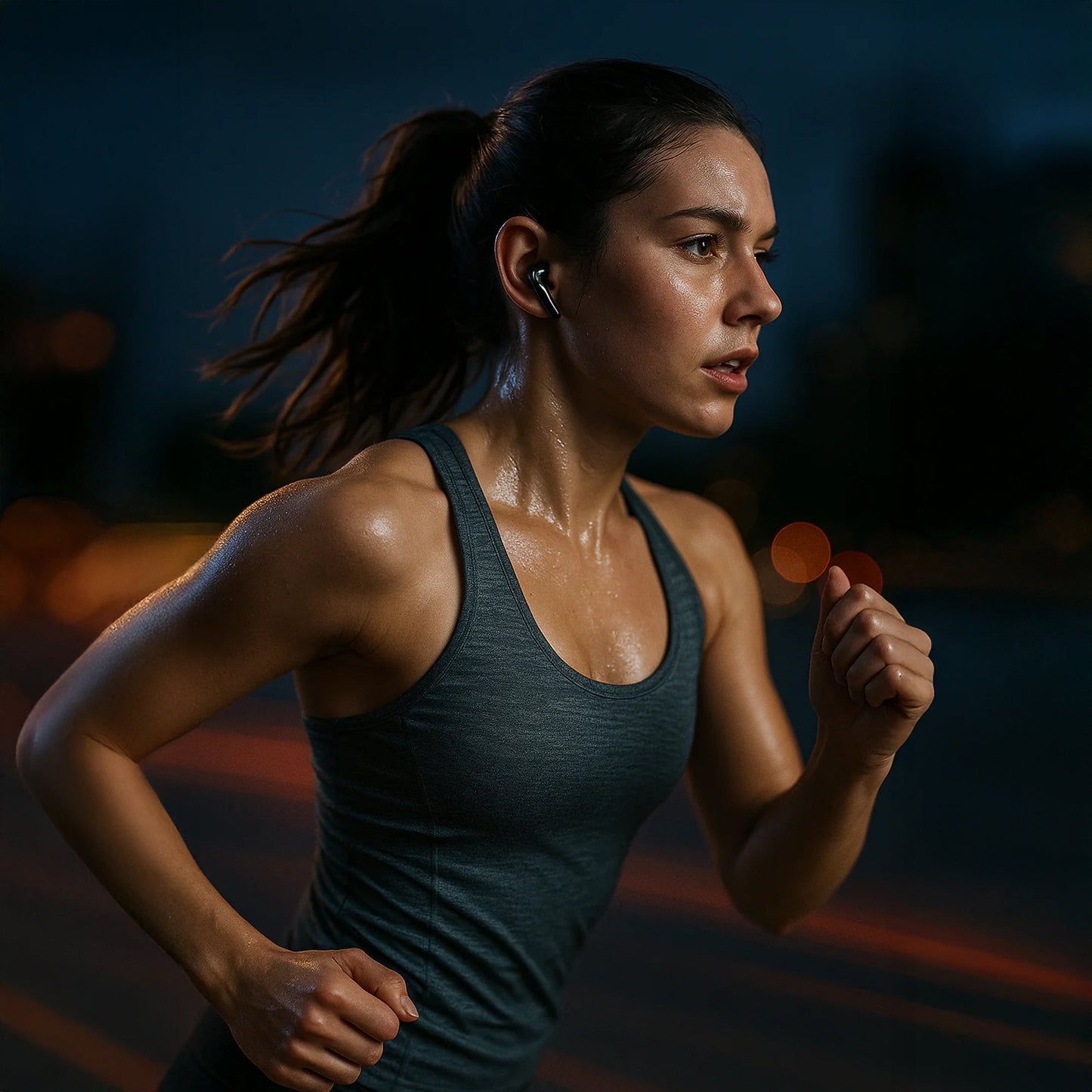 Pure Black Earbuds with Deep Bass, Quad Mic & 48H Playback