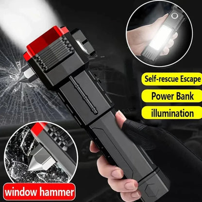 7-in-1 Emergency Multi-Tool Hammer with Built-In LED Torch