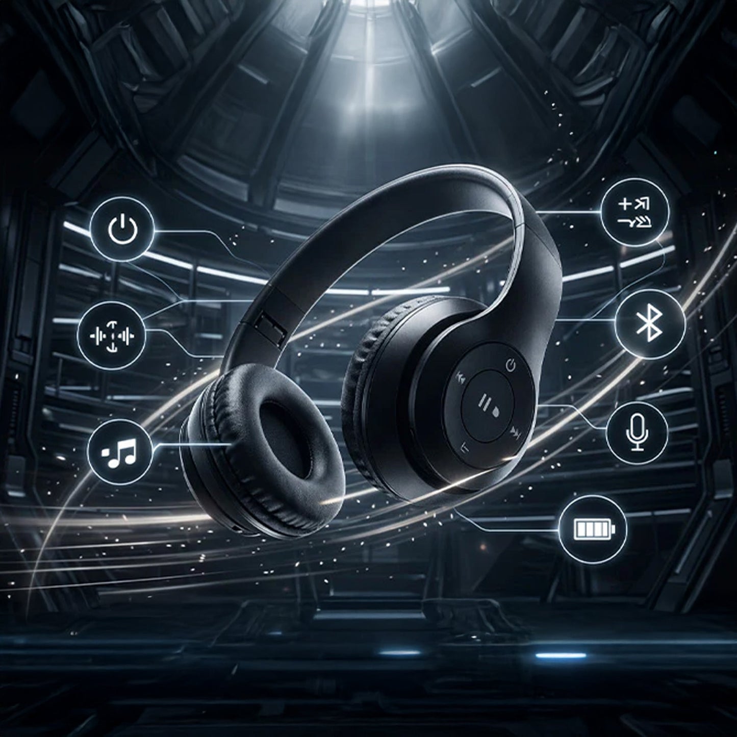 P47 Dual Mode Wireless & Wired Headphones with Mic