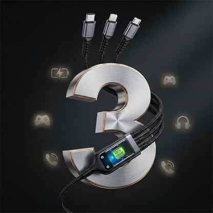 3-in-1 Fast Charging Nylon Braided Cable with 3A Output