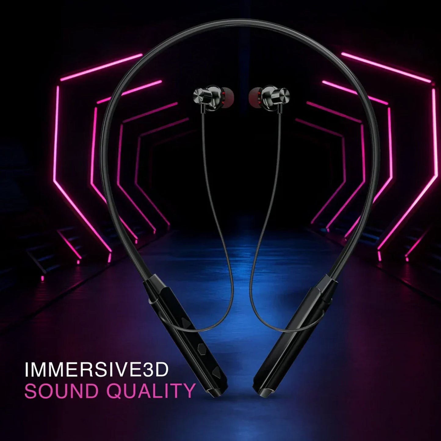 Wireless Bluetooth Neckband Earphones with Deep Bass Sound