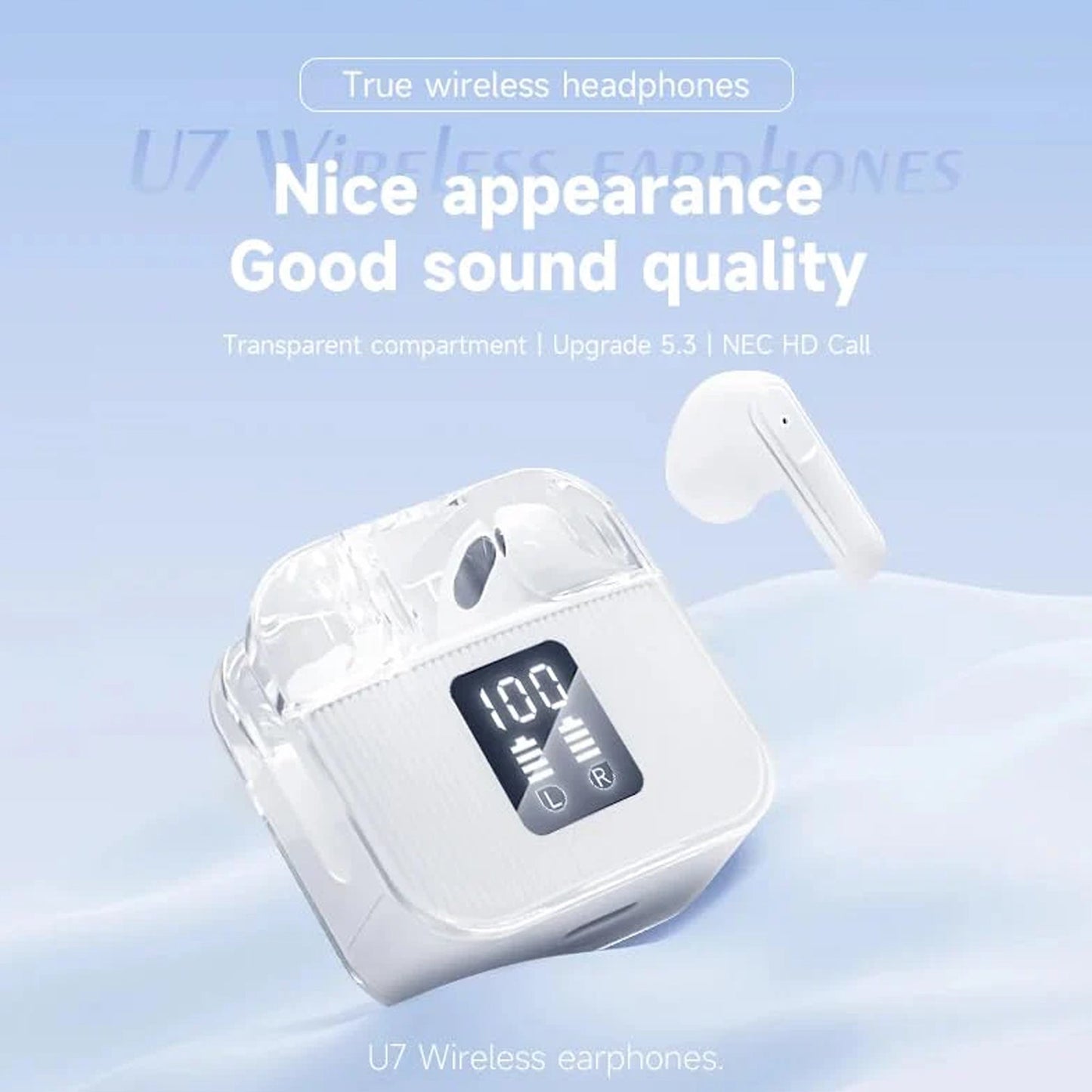 U7 Ultra Stereo Wireless Earbuds with Crystal Clear Audio