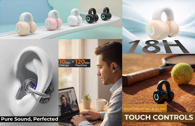 Single Ear Stereo Ear Clamp Type Bone Conduction Bluetooth Earphone