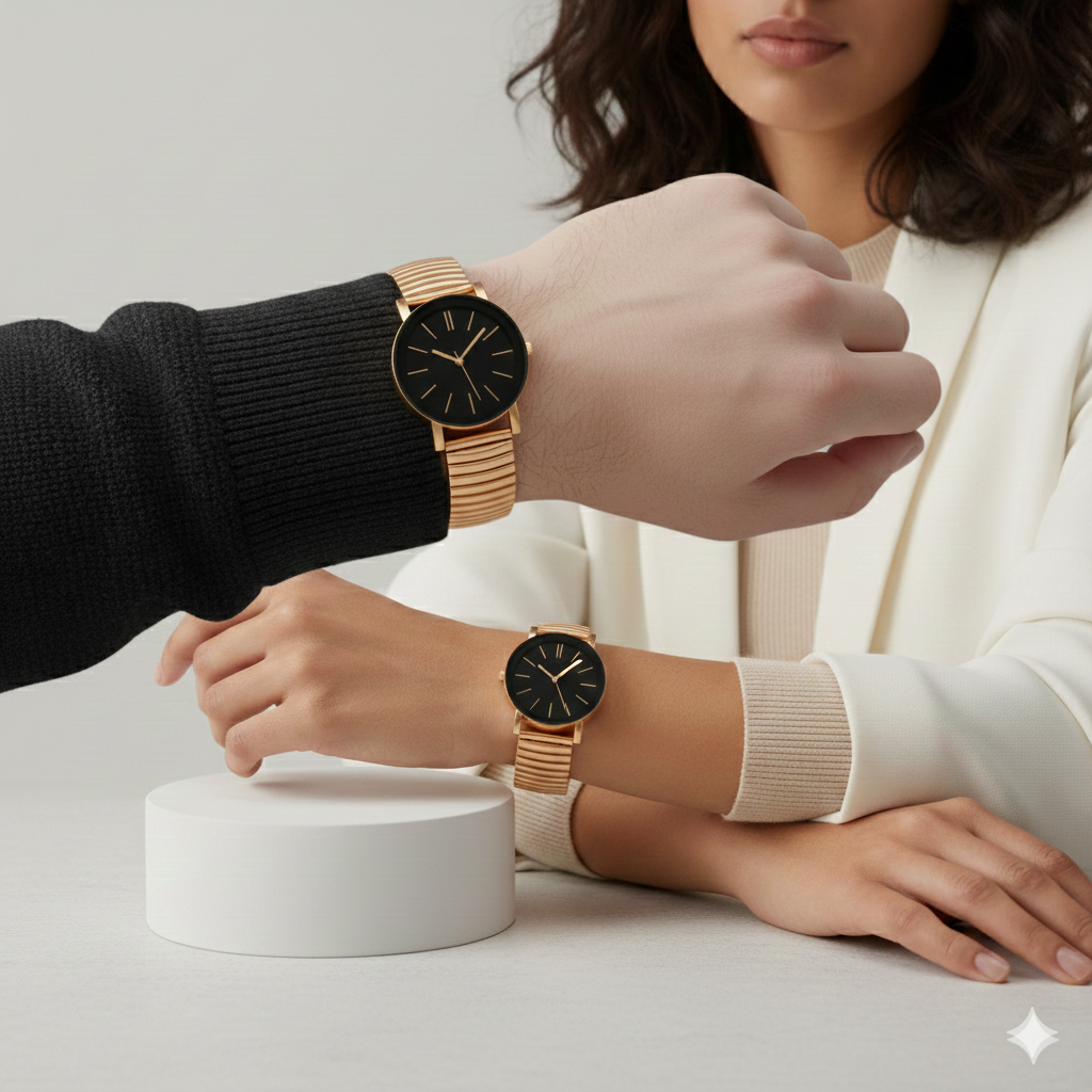 Unisex Stretchable Golden Watch