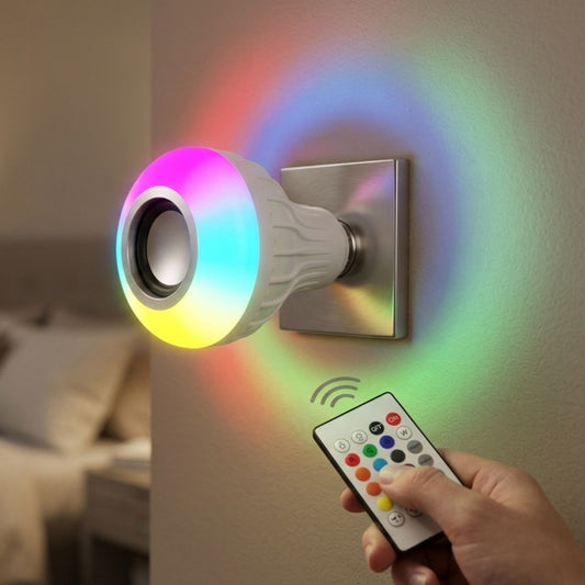 Led Wireless Light Bulb With Speaker | Bluetooth Enabled | Colour Changing Remote Control Access