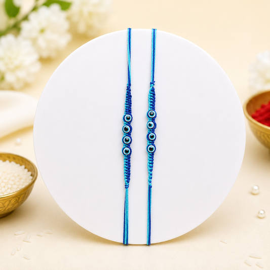 Protective Blue Evil Eye Thread Rakhi- MKC
