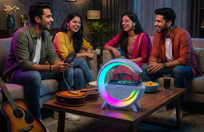 G-Shape Bluetooth Speaker Lamp with Wireless Charger