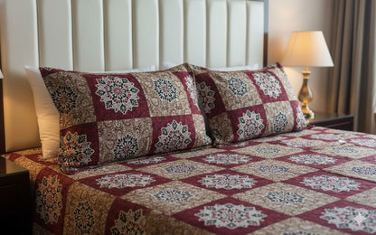 Soft Cotton Double Bedsheet Set with 2 Pillow Covers