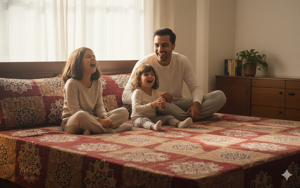 Cotton Double Bedsheet With 2 Pillow Covers