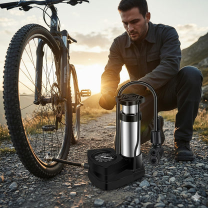 Compatible & Super Easy Portable High Pressure Foot Air Pump For Cycle, Motorcycle, Scooty & Car @ Just Rs. 499/-