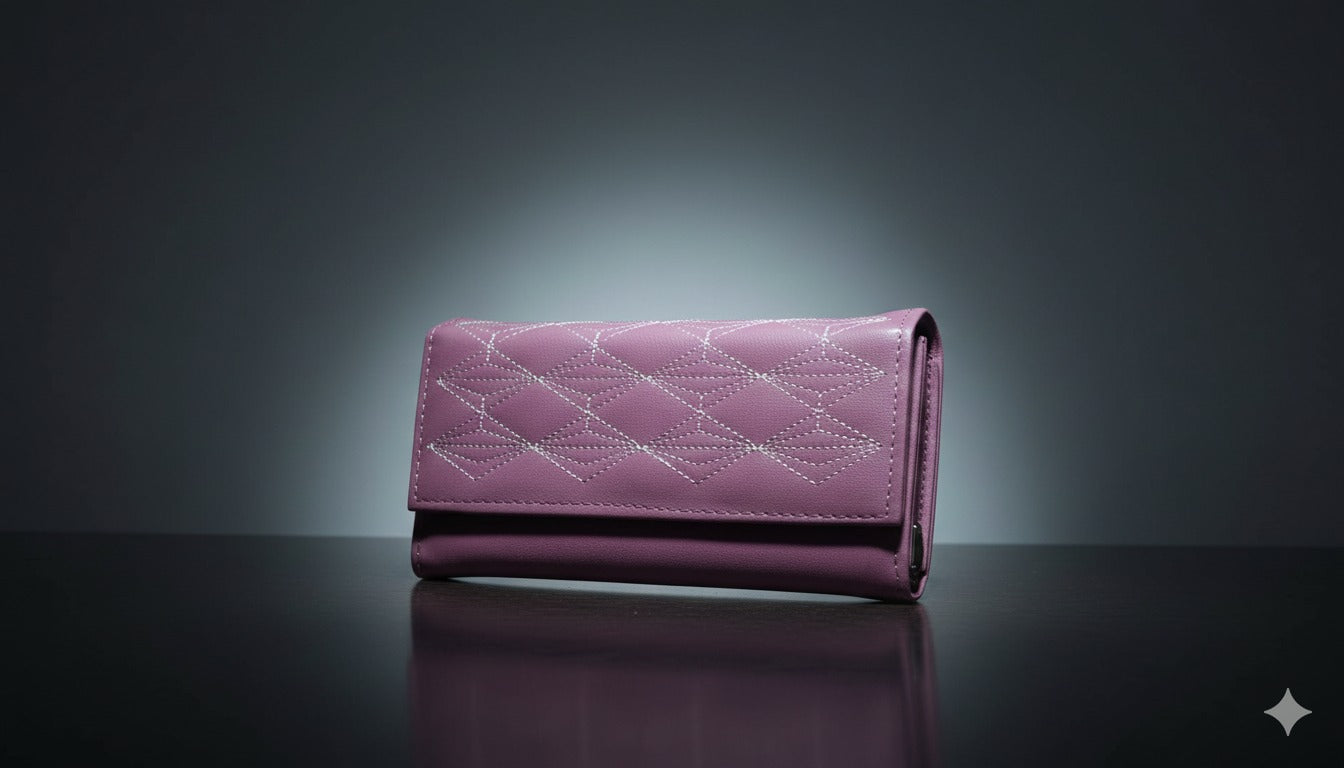 Women's Faux Leather diamond-stitch Wallet