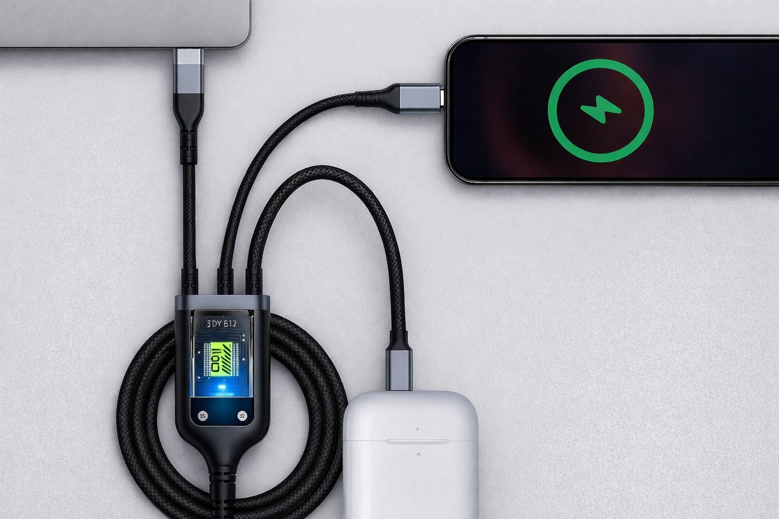 3-in-1 Nylon Braided Charging Cable 3A