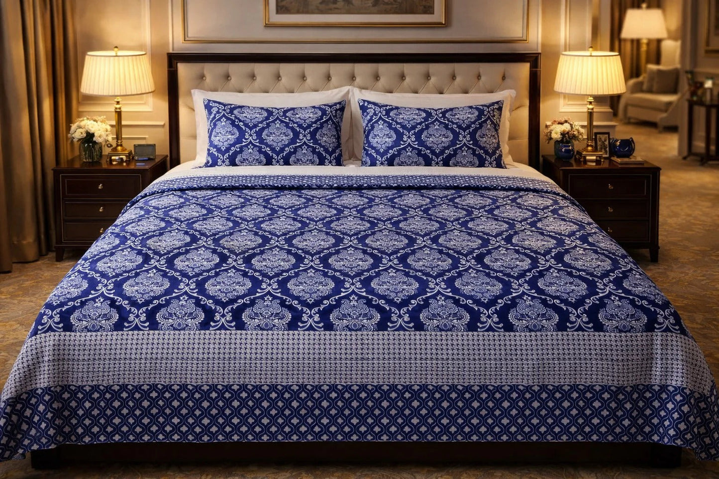 Soft Cotton Double Bedsheet Set with 2 Pillow Covers-GO - image 5