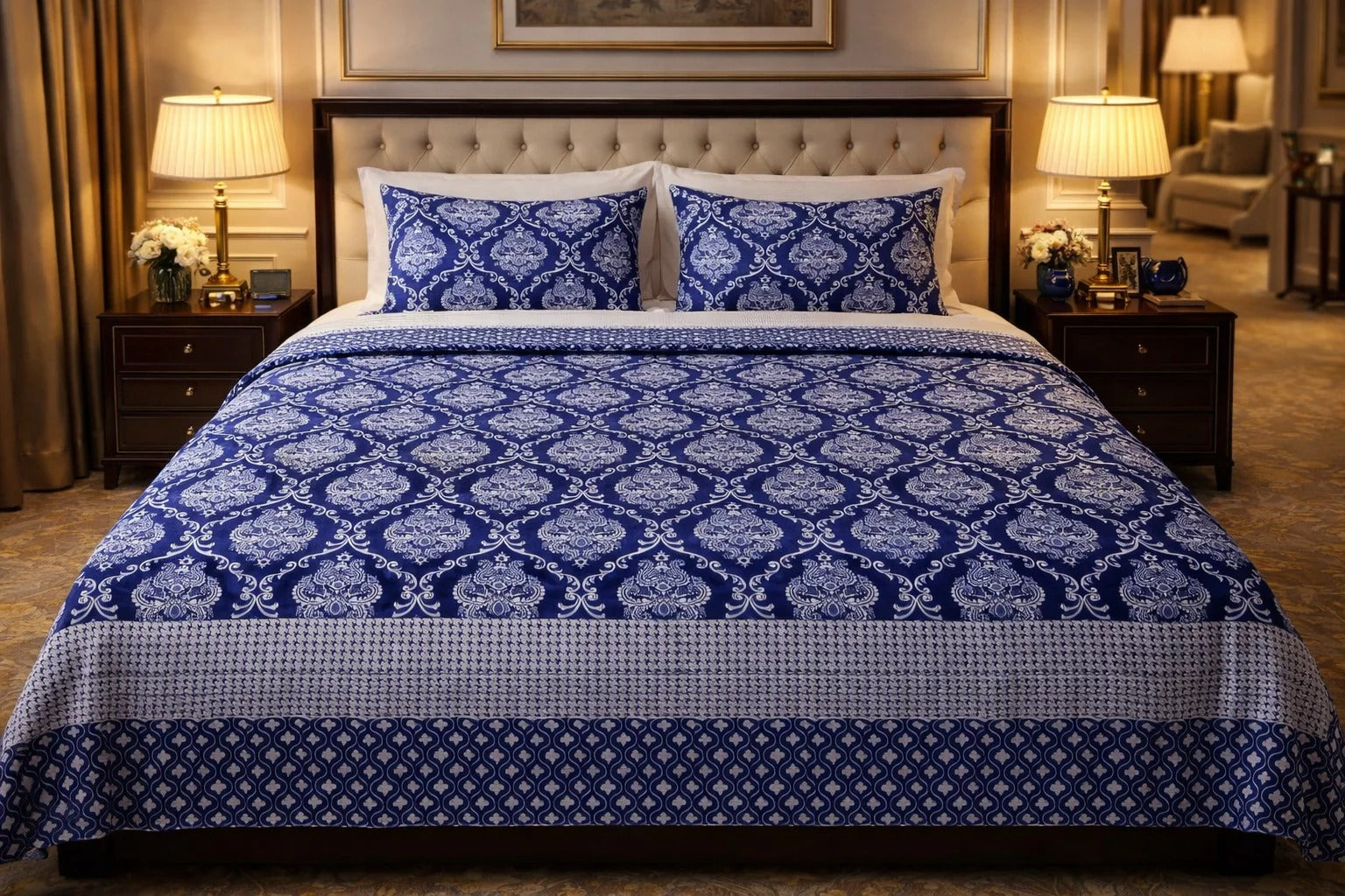 Soft Cotton Double Bedsheet Set with 2 Pillow Covers-GO - image 5