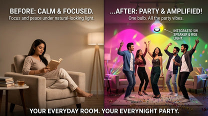 Led Wireless Light Bulb With Speaker | Bluetooth Enabled | Colour Changing Remote Control Access