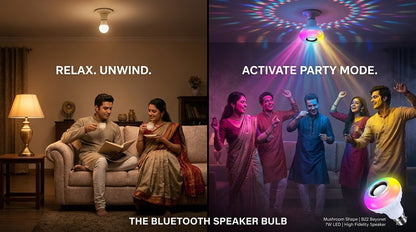 Led Wireless Light Bulb With Speaker | Bluetooth Enabled | Colour Changing Remote Control Access