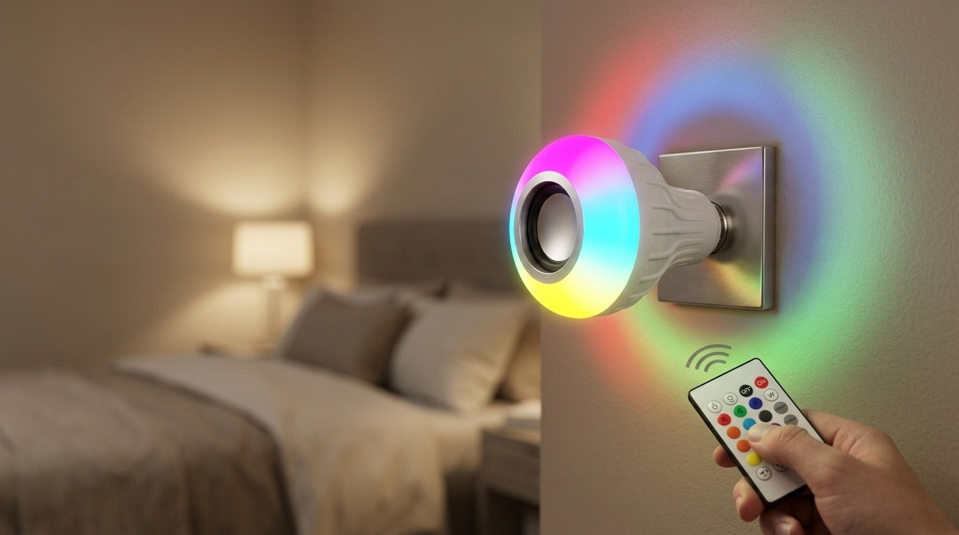 Led Wireless Light Bulb With Speaker | Bluetooth Enabled | Colour Changing Remote Control Access