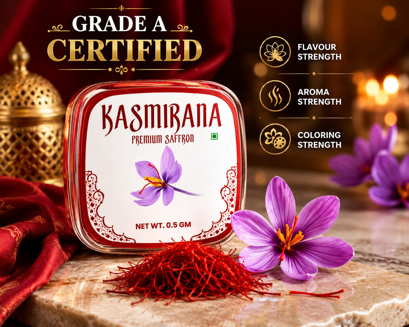 Buy1 Get1 Pure Kashmiri Saffron (Kesar)(0.5 gm each)- MKC
