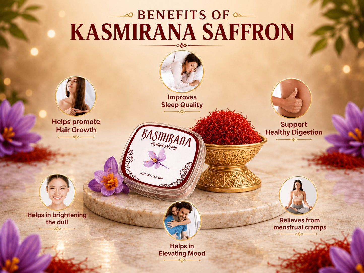Buy1 Get1 Pure Kashmiri Saffron (Kesar)(0.5 gm each)- MKC