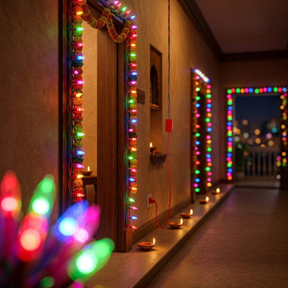 DecorGlow 25M Multicolor String Lights |Pack of 2