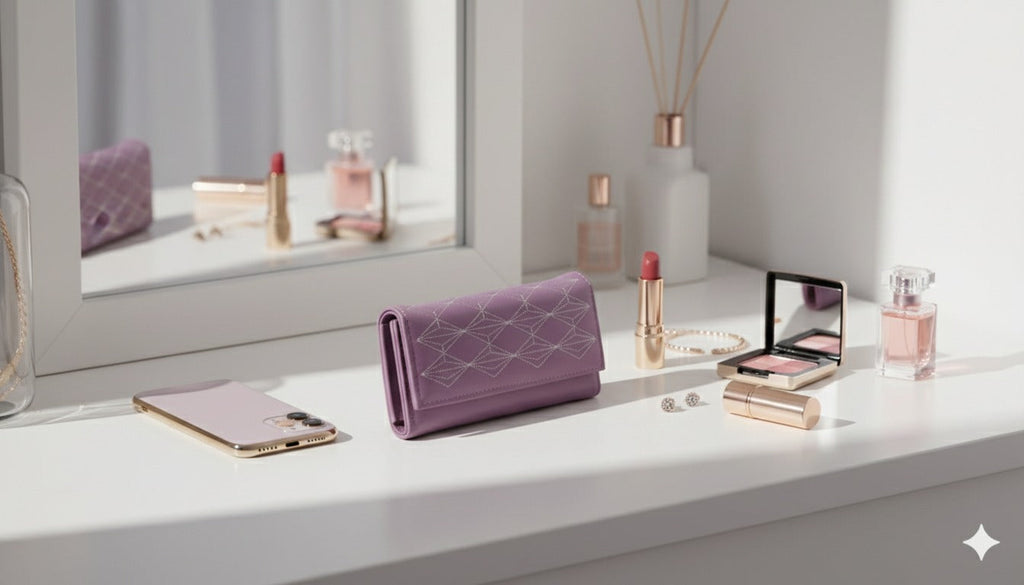 Women's Faux Leather diamond-stitch Wallet