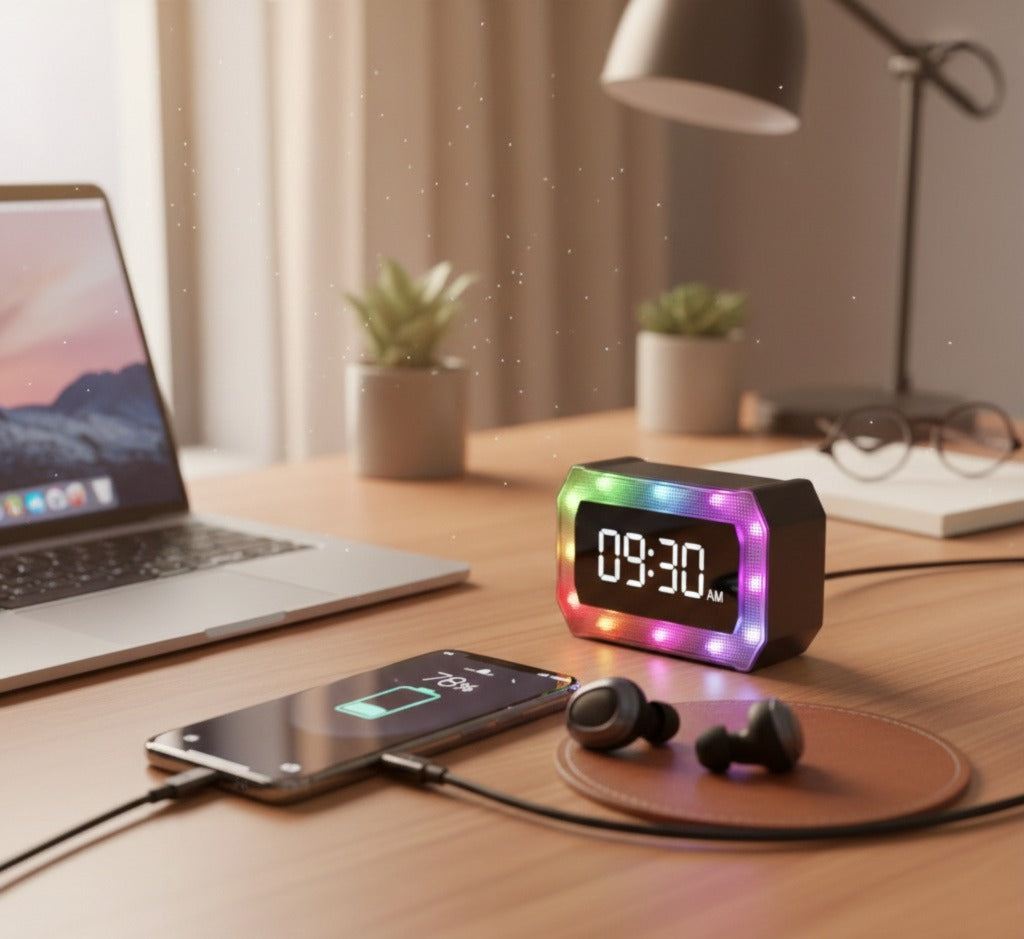 Wireless Bluetooth Earbuds with Powerbank Case and Display Clock