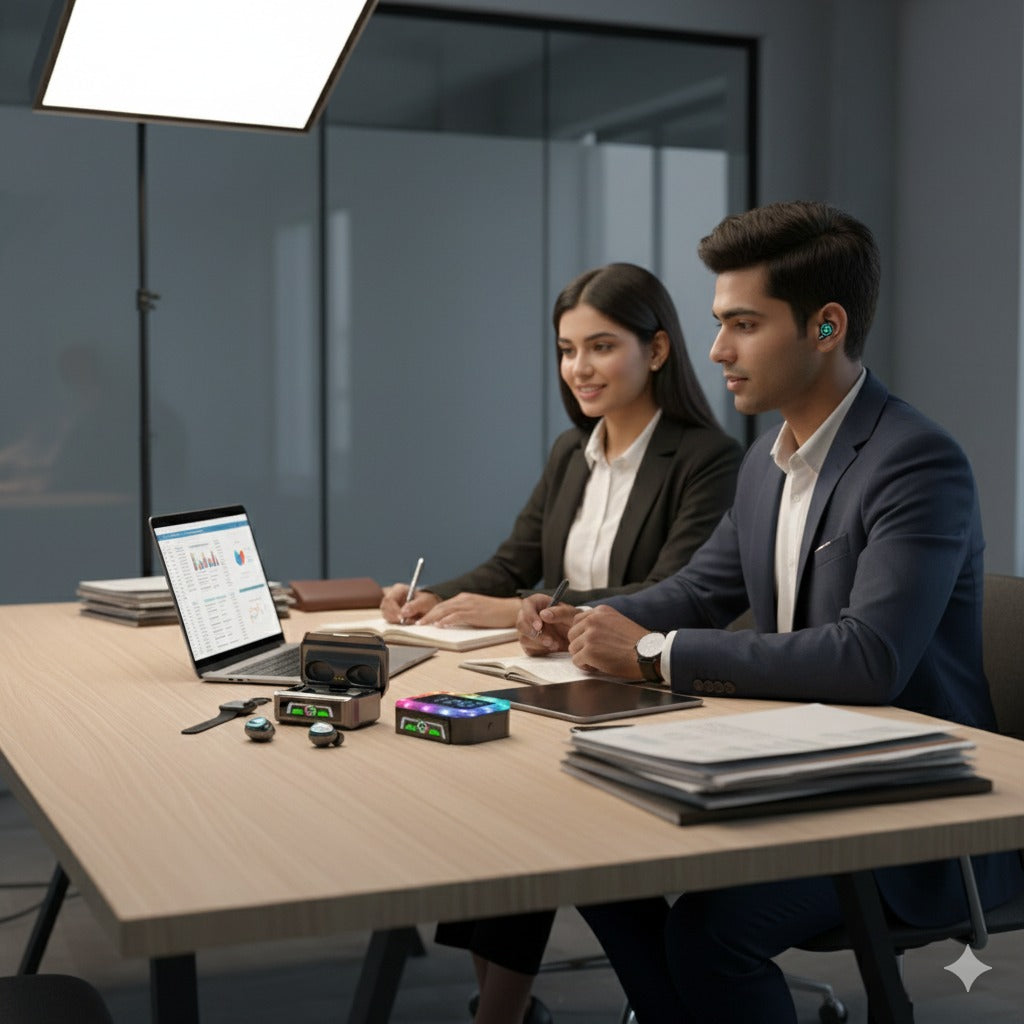 Wireless Bluetooth Earbuds with Powerbank Case and Display Clock