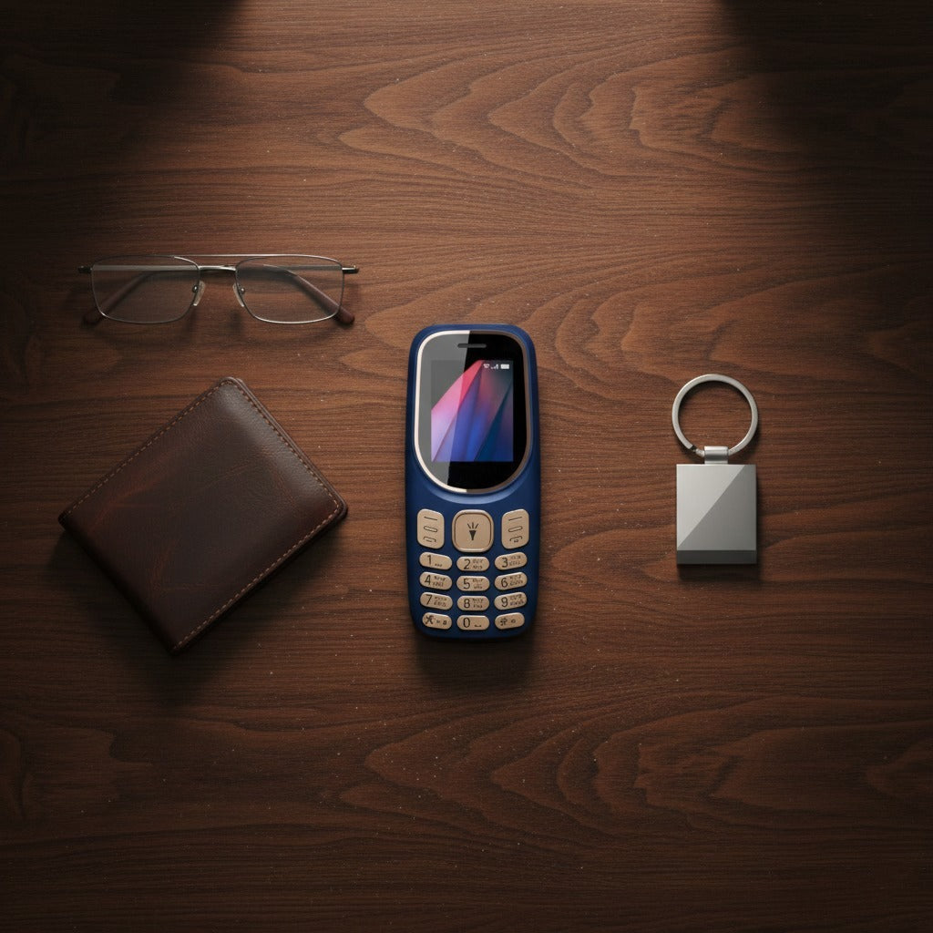 Dual SIM Keypad Mobile Phone with 1100mAh Battery, FM & Torch