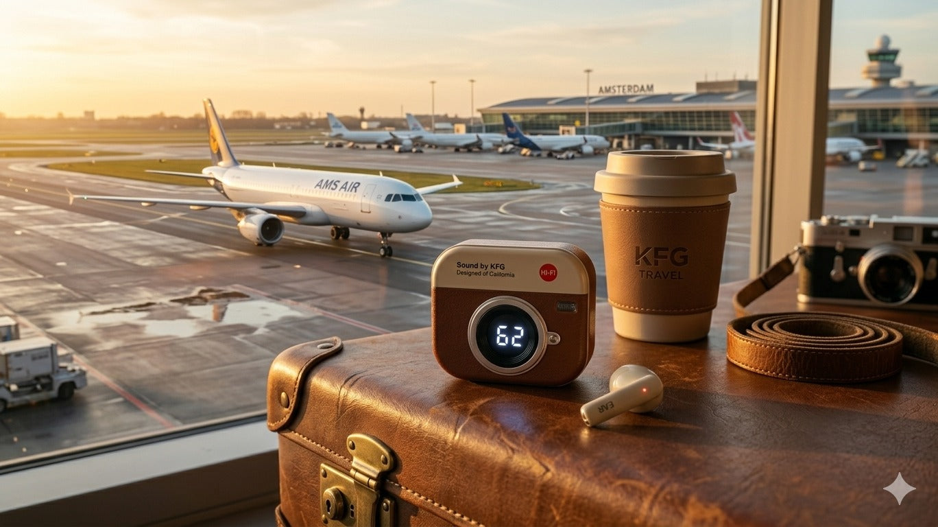 Retro Camera Design Portable Hi-Fi Bluetooth Speaker with TWS Wireless Earbuds (Brown) - image 2