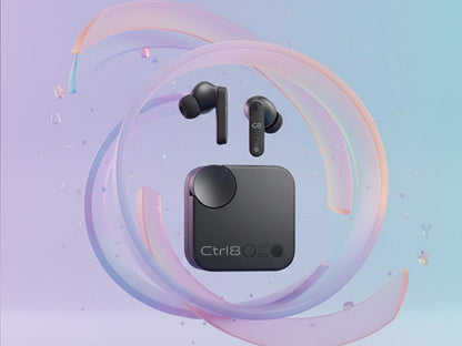 CTRL8 CMT Ultra Pro true wireless earbuds with noise-cancelling and sleek black design