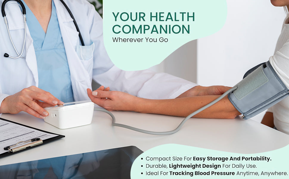 BP Machine Digital Automatic for Home Use | Blood Pressure Monitor with Voice, Large Display, Accurate Upper Arm Cuff for Adults & Elderly (DMBP03-O)