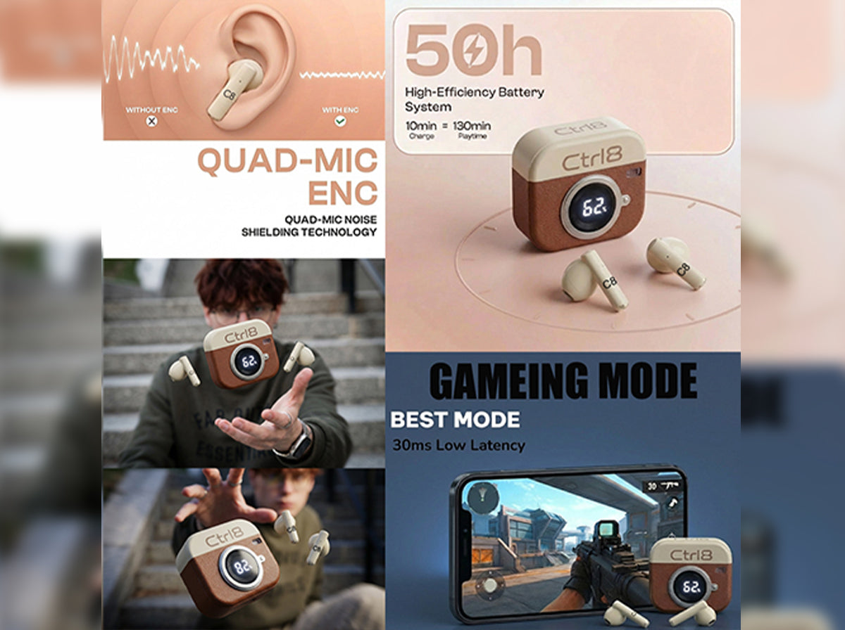 Ctrl8_Q86_Retro Camera Design Portable TWS Wireless Earbuds-G0 - image 3
