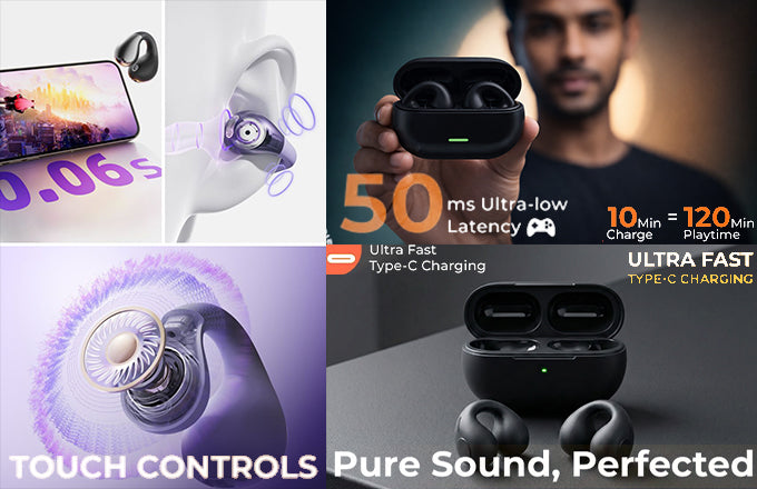 T75 Open-Ear Clip-On Bluetooth Earbuds with Secure Fit Design - image 9