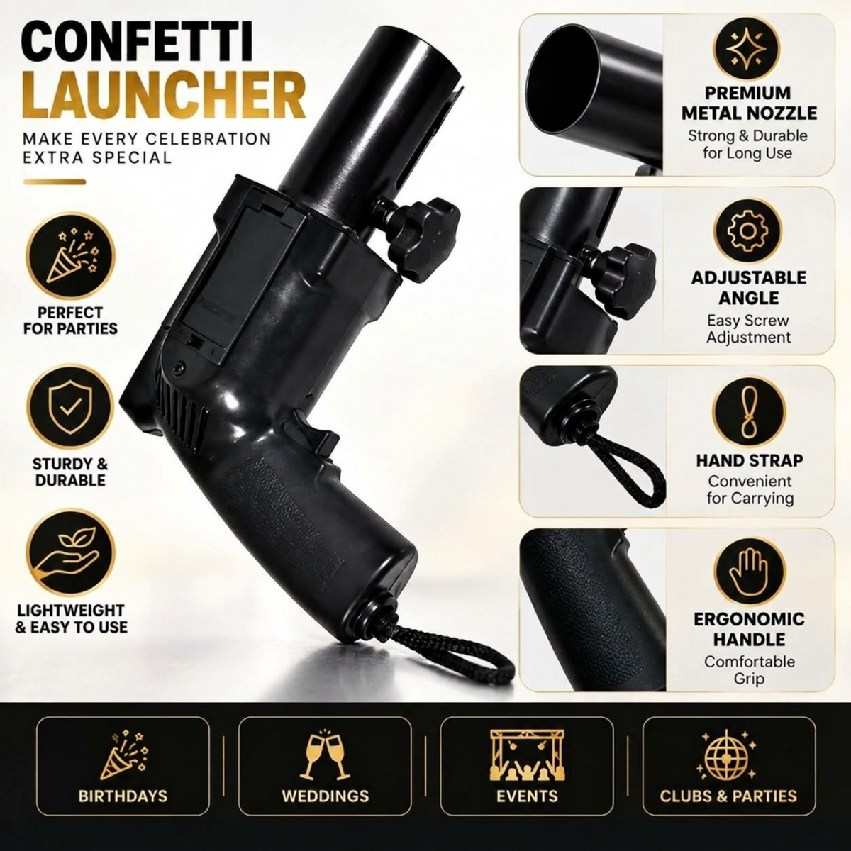 Premium Handheld Confetti Launcher – Party Celebration Popper