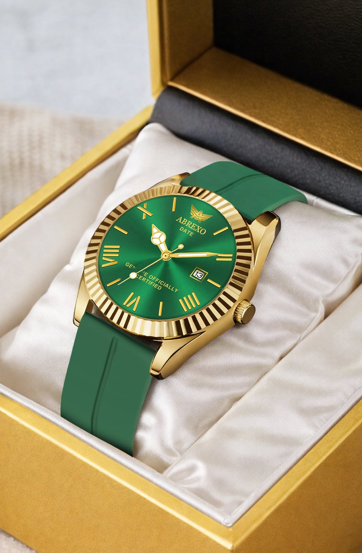 ABREXO BANDITS Series Analog Watch For Men (Quartz, Stainless Steel)-Green