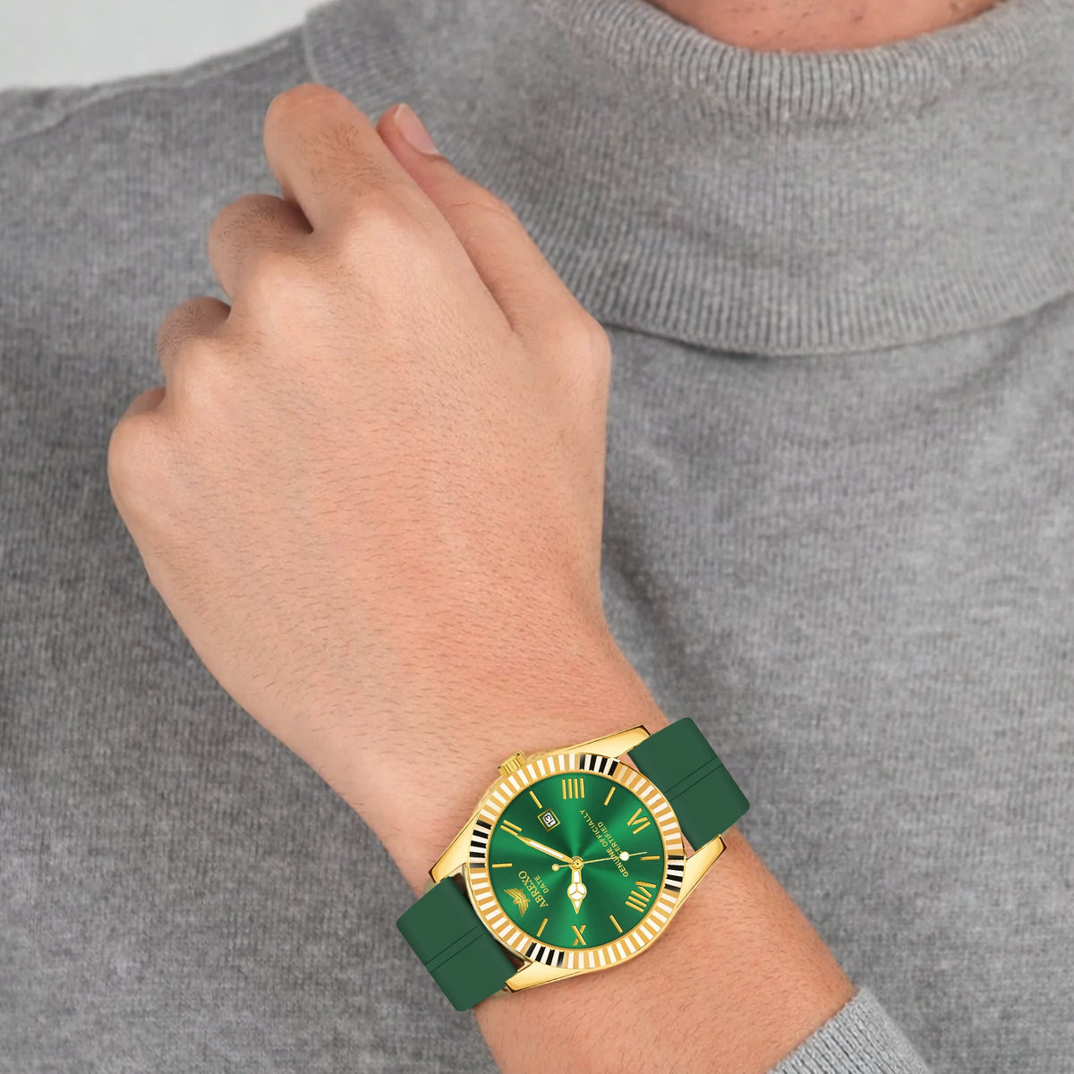 ABREXO BANDITS Series Analog Watch For Men (Quartz, Stainless Steel)-Green