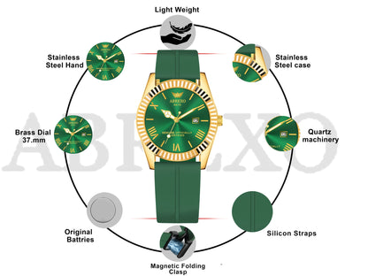 ABREXO BANDITS Series Analog Watch For Men (Quartz, Stainless Steel)-Green