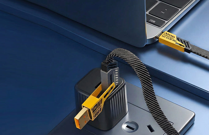 4 in 1 Cable | Gold Plated Ports | Ultra Fast Charging & Data Transfer | Supporting Thunderbolt, Type C, Lightning, Type A for All Phones & Laptop - image 4