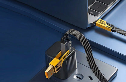4 in 1 Cable | Gold Plated Ports | Ultra Fast Charging & Data Transfer | Supporting Thunderbolt, Type C, Lightning, Type A for All Phones & Laptop - image 4